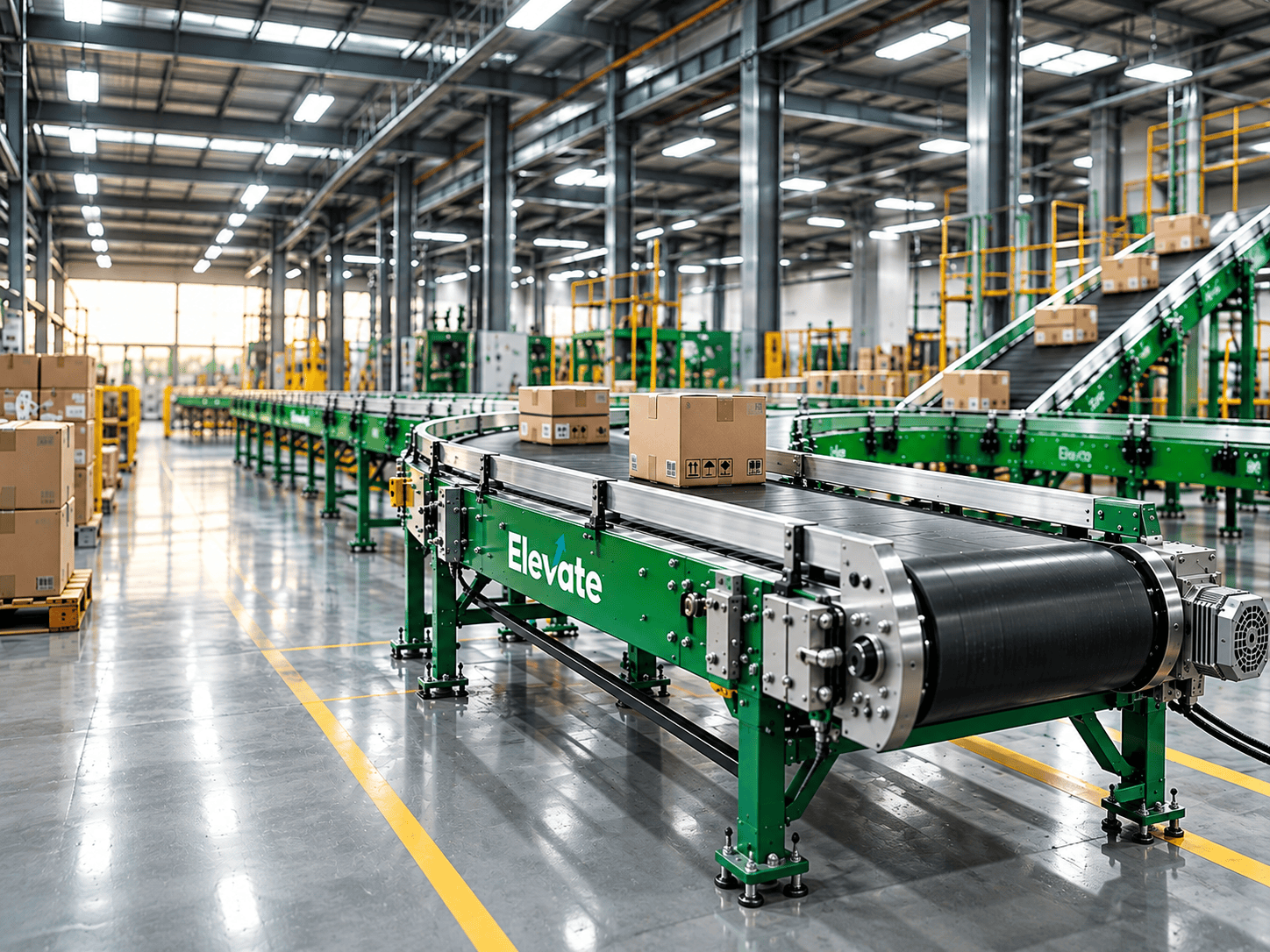 Industrial conveyor equipment illustration
